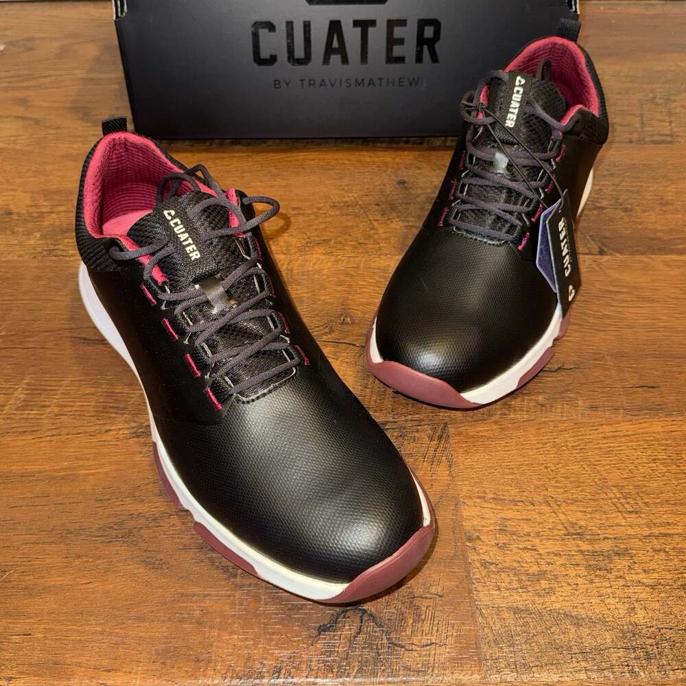 Cuater by TravisMathew The Ringer Men's Spikeless Golf Shoes Black/Ruby Wine 13